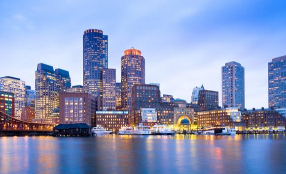 Boston colorful skyline