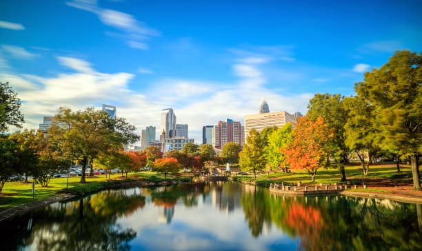 View of Charlotte, North Carolina in the fall