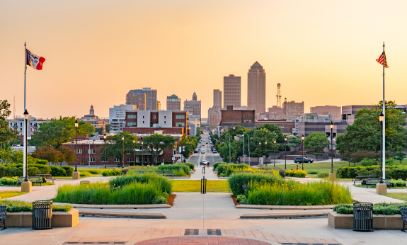 A view of the Des Moines city skyline