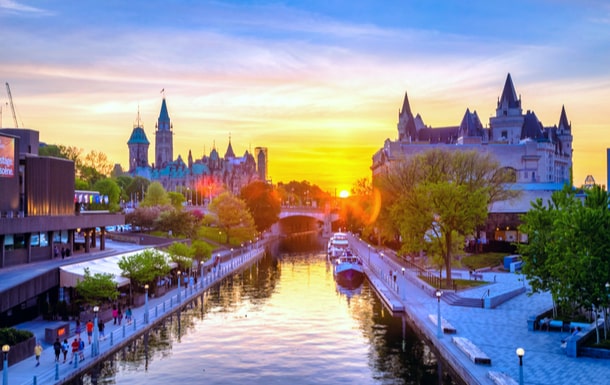 View of Rideau Canal in Ottawa